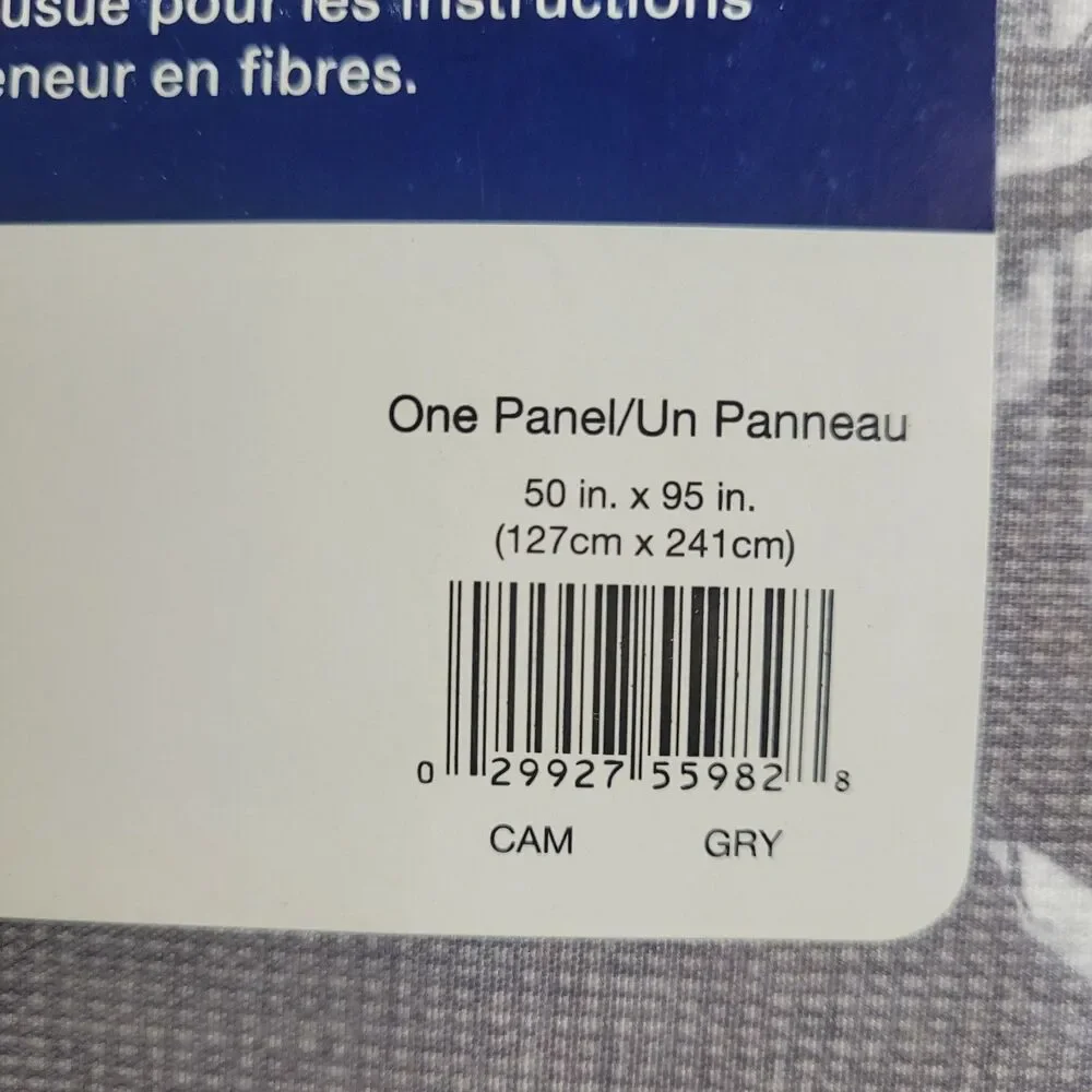 NEW Sun Zero 50 x 95 Tab top One curtain panel 'Gray' #CT17